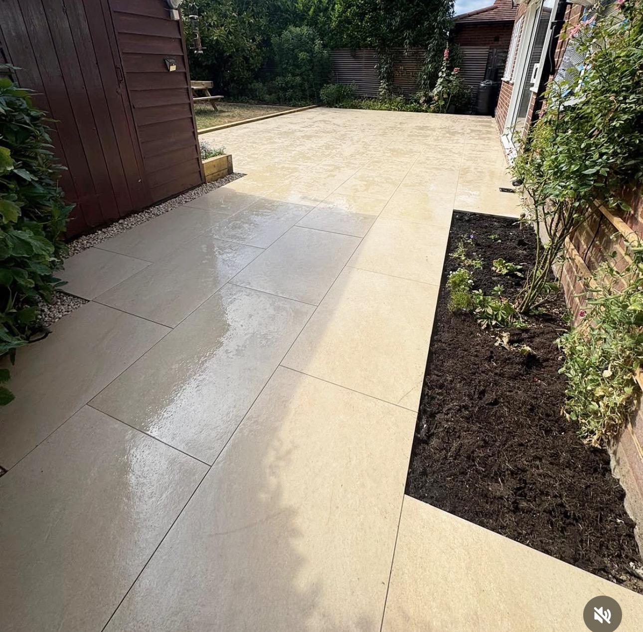 New porcelain garden patio
